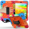 iPad 10.2 Suojakuori Otepinnalla ja Hihnalla Sateenkaari Oranssi