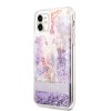 iPhone 11 Kuori Liquid Glitter Flower Pattern Violetti