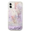 iPhone 11 Kuori Liquid Glitter Flower Pattern Violetti