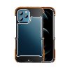 iPhone 12/iPhone 12 Pro Kuori Wood & Metal Bumper Musta Ruskea