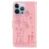 iPhone 13 Pro Kotelo Kukkakuvio Vaaleanpunainen