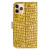 iPhone 13 Pro Max Kotelo Krokotiilikuvio Glitter Keltainen
