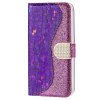 iPhone 13 Pro Max Kotelo Krokotiilikuvio Glitter Violetti