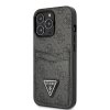 iPhone 13 Pro Max Kuori Double Cardslot Metal Triangle Musta