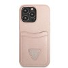 iPhone 13 Pro Max Kuori Saffiano Double Cardslot Vaaleanpunainen