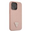 iPhone 13 Pro Max Kuori Saffiano Metal Triangle Vaaleanpunainen