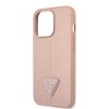 iPhone 13 Pro Max Kuori Saffiano Metal Triangle Vaaleanpunainen