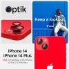 iPhone 14/iPhone 14 Plus Kameran linssinsuojus GLAS.tR EZ Fit Optik Pro Punainen 2-pakkaus