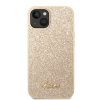 iPhone 14 Plus Kuori Glitter Flakes Metal Logo Kulta