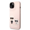 iPhone 14 Plus Kuori Liquid Silicone Karl & Choupette Vaaleanpunainen