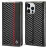 iPhone 14 Pro Max Kotelo Hiilikuiturakenne Punainen raita Vertical