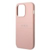 iPhone 14 Pro Max Kuori Saffiano Metal Logo Stripes Vaaleanpunainen