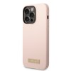 iPhone 14 Pro Max Kuori Silicone Metal Plate MagSafe Vaaleanpunainen