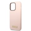 iPhone 14 Pro Max Kuori Silicone Metal Plate MagSafe Vaaleanpunainen