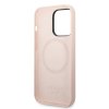 iPhone 14 Pro Max Kuori Silicone Metal Plate MagSafe Vaaleanpunainen