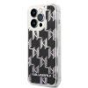 iPhone 14 Pro Kuori Liquid Glitter Monogram Musta