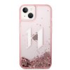 iPhone 14 Kuori Liquid Glitter Big Logo Vaaleanpunainen