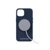 iPhone 14 Kuori Salmon Leather Case MagSafe Sininen