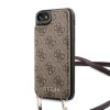 iPhone 7/8/SE Kuori Crossbody Cardslot Cover Ruskea