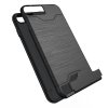 iPhone 7/8 Plus Suojakuori Kovamuovi TPU-materiaali-materiaali KombinaTion Korttitaskulla Musta