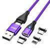 Kaapeli 6-in-1 USB-A/USB-C to Lightning/Micro USB/USB-C 60W 1m Violetti