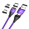 Kaapeli 6-in-1 USB-A/USB-C to Lightning/Micro USB/USB-C 60W 2m Violetti