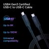 Kaapeli ArcWire™ USB-C/USB-C 0.8m Musta