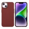 iPhone 14 Plus Kuori Hiilikuitukuvio Punainen