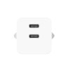 Laturi 2xUSB-C 20W Valkoinen