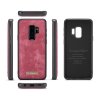 Suojakotelo till Samsung Galaxy S9 Plus PU-nahka TPU-materiaali-materiaali Löstagbart Suojakuori Punainen