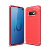 Samsung Galaxy S10E Kuori Harjattu Hiilikuiturakenne Punainen