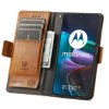 Motorola Edge 30 Kotelo Stripe Vaaleanruskea