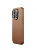 iPhone 15 Pro Kuori Full Leather Case MagSafe Dark Tan