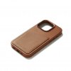 iPhone 15 Pro Kuori Full Leather Wallet Case MagSafe Dark Tan