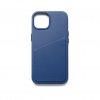 iPhone 14 Kuori Full Leather Wallet Case Monaco Blue