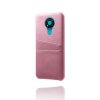 Nokia 3.4 Suojakuori Kaksi Korttitaskua Vaaleanpunainen