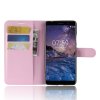 Nokia 7 Plus Suojakotelo Litchi Vaaleanpunainen