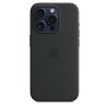 Original iPhone 15 Pro Kuori Silikoni MagSafe Musta