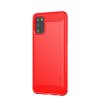 Samsung Galaxy A02s Kuori Harjattu Hiilikuiturakenne Punainen