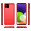 Samsung Galaxy A03 Kuori Harjattu Hiilikuiturakenne Punainen