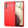 Samsung Galaxy A04s/Galaxy A13 5G Kuori Harjattu Hiilikuiturakenne Punainen