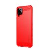 Samsung Galaxy A12 Kuori Harjattu Hiilikuiturakenne Punainen
