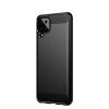 Samsung Galaxy A12 Kuori Harjattu Hiilikuiturakenne Musta