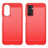 Samsung Galaxy A15 Kuori Harjattu Hiilikuiturakenne Punainen