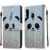 Samsung Galaxy A20E Suojakotelo Korttitasku Glitter Aihe Panda
