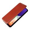 Samsung Galaxy A22 4G Fodral Kolfibertextur Rödbrun