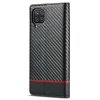 Samsung Galaxy A22 4G Kotelo Hiilikuiturakenne Punainen raita Horisontaalinen Musta