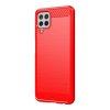Samsung Galaxy A22 4G Kuori Harjattu Hiilikuiturakenne Punainen