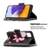 Samsung Galaxy A22 5G Kotelo Kuviollisella vetoketjulla Vaaleanpunainen Lotus