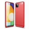 Samsung Galaxy A22 5G Kuori Harjattu Hiilikuiturakenne Punainen